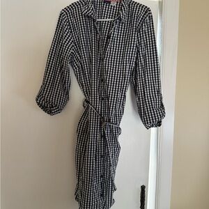 Basic Editions Blue and White Midi Dress